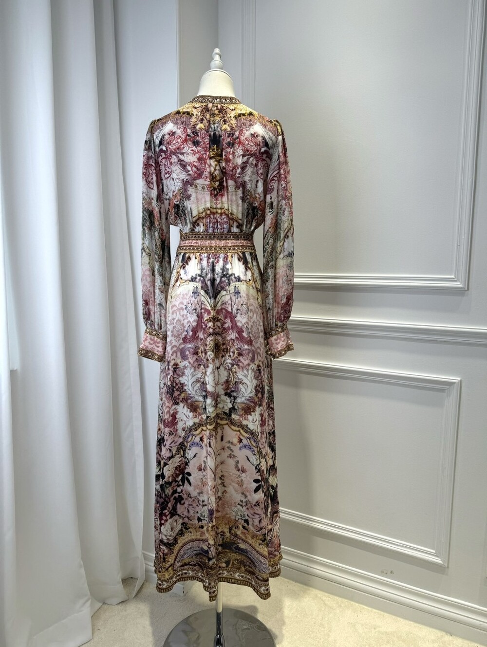 Camilla shaped waistband dress with gathered sleeves In Kissed By The Prince - Picture 12 of 16